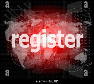 Il concetto di business: parole registrati sul display digitale Foto Stock