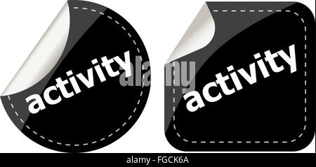 Attività adesivi nero set, pulsante a icona Foto Stock