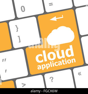 Applicazione cloud parole concetto sul tasto della tastiera Foto Stock