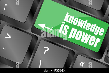 La conoscenza è il pulsante di accensione sulla tastiera del computer il tasto Foto Stock