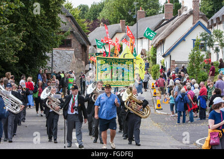 A Tolpuddle martiri Festival.Sindacali rally di raccolta si tiene ogni anno nel mese di luglio in Dorset villaggio di Tolpuddle,l'Inghilterra,l'Europa. Foto Stock