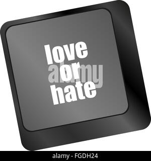 Amore o odio relazioni impressioni di comunicazione delle valutazioni recensioni tastiera del computer chiave, Foto Stock