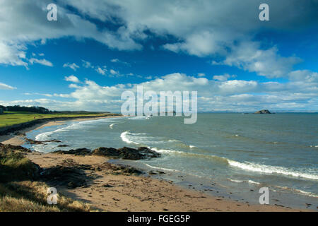 Fidra dall ampia Sands vicino a North Berwick, East Lothian Foto Stock