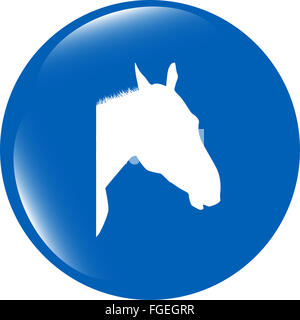 Horse pulsante firma, web app isolati su sfondo bianco Foto Stock