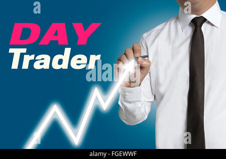 Daytrader aspira il prezzo di mercato sul touchscreen. Foto Stock