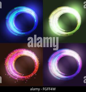 Abstract background la tecnologia set di quattro singoli elementi pronti per l'uso Illustrazione Vettoriale