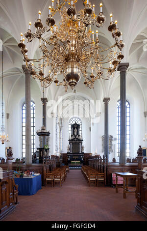 Interno della chiesa Trefaldighetskyrkan, Kristianstad, Skåne (Scania), a sud della Svezia, Svezia, Scandinavia, Europa Foto Stock
