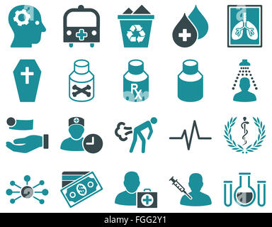 Medical bicolor icone Foto Stock