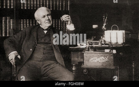 Thomas Alva Edison, 1847 - 1931. Inventore americano e imprenditore. Foto Stock