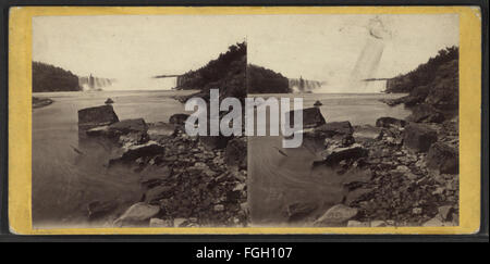 Questa fotografia di E. & H.T. Anthony mostra l'iconica Horse Shoe Fall dalla Custom House, sul lato canadese delle cascate del Niagara, catturando la potente scena naturale. Foto Stock