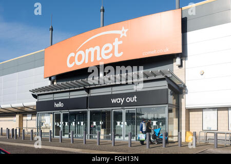 Mansfield,Nottinghamshire,Saint Peters Park.Comet. Retail Foto Stock