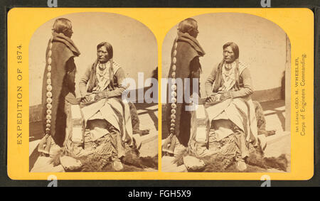 Ute braves, del Kah-poh-teh band, New Mexico settentrionale, in pieno, abito da OE28099Sullivan, Timothy H., 1840-1882 Foto Stock