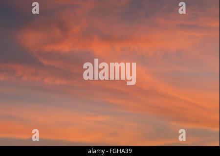 Cirrus nuvole tramonto con drammatica i modelli cloud Foto Stock