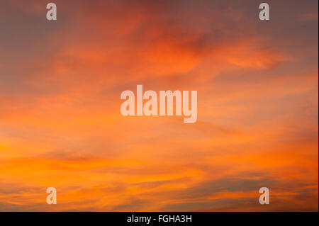 Cirrus nuvole tramonto con drammatica i modelli cloud Foto Stock