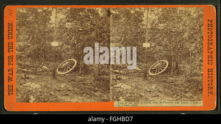 Fotografia del luogo in cui il generale James B. McPherson è stato ucciso durante la guerra civile, catturato da Taylor & Huntington. L'immagine raffigura il terreno e il significato storico del sito. Foto Stock