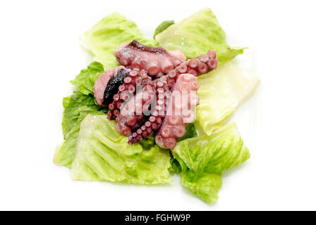 Un antipasto di carni cotte tentacoli di polpo Foto Stock