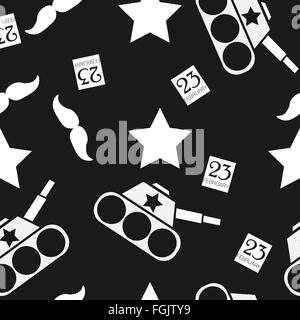 Vettore di Seamless pattern al giorno della defender Illustrazione Vettoriale