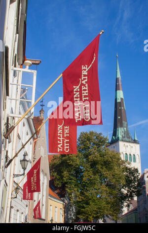 Linnateater (City Theatre) nella città vecchia di Tallinn, Estonia Foto Stock