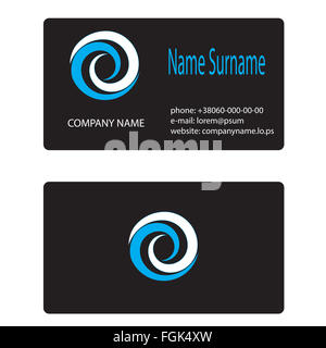 Business card logo branding idromassaggio. Business card template, business card design logo carta, carta intestata brochure, vortex Foto Stock