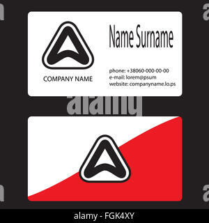 Business card logo lettera a. Business card template, design della scheda, scheda logo, brochure carta intestata, elemento di business, scheda Foto Stock