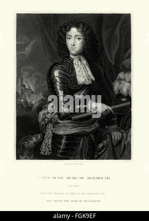 Ritratto di James Scott, primo duca di Monmouth 1649 al 1685, un gentiluomo inglese. Originariamente chiamato James Crofts o James Fitzroy Foto Stock