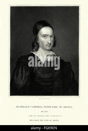 Ritratto di Archibald Campbell, 9° Conte di Argyll 1629 al 1685 era un peer scozzese. Foto Stock