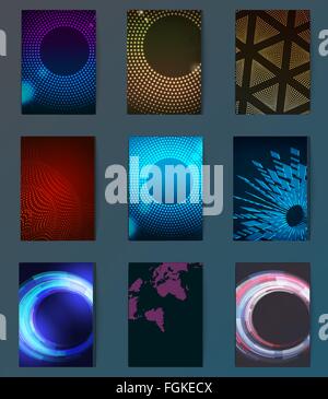 I modelli. Set di design del Web, Mail, Brochure. Mobile, tecnologia e concetto infografico. Appartamento moderno e le icone della linea. Il SaaS, abbiamo Illustrazione Vettoriale