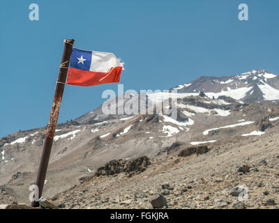 Hikin al Vulkan San Jose nelle Ande Foto Stock