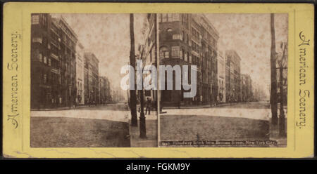 Broadway a sud da Broome Street, New York City, da Robert N. Dennis raccolta di vista stereoscopica Foto Stock