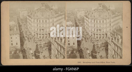 Broadway e post office, New York, da Kilburn fratelli Foto Stock