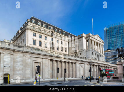 La Bank of England, Threadneedle Street, City of London, Londra, Inghilterra, Regno Unito Foto Stock