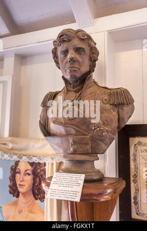 Busto di Lord Nelson Nelson's Dockyard Museum, English Harbour, sud Antigua Antigua e Barbuda, Antille Foto Stock