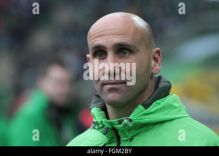 Germania, calcio, Bundesliga, giornata 22, Febbraio 20, 2016 Borussia Moenchengladbach vs 1. FC Koeln: Manager Andre Schubert (Moenchengladbach). Foto Stock