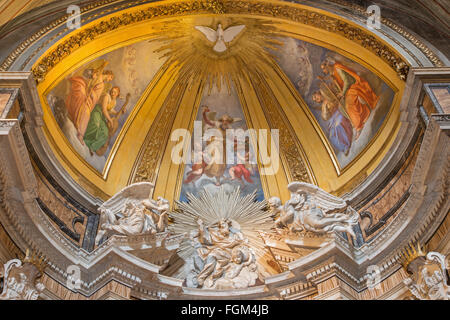 Roma, Italia - 26 Marzo 2015: la scultura in marmo di Dio Padre, di Melchiorre Caffa (1635 - 1667) Foto Stock