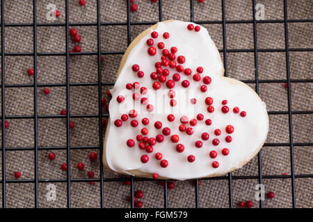 Smerigliata a forma di cuore i cookie per la tua dolce metà il giorno di San Valentino Foto Stock
