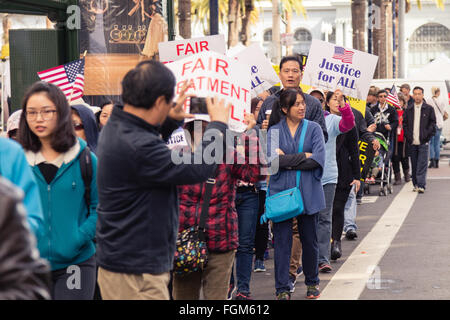 San Francisco, Stati Uniti d'America. Xx Febbraio 2016. La giustizia per tutti i crediti: Alexander Zhu/Alamy Live News Foto Stock