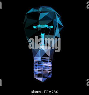 Collegare la lampada triangolo poligonale. Il concetto di rete di comunicazione Foto Stock