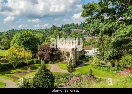 Vista dal Castello di Guildford, Surrey, Inghilterra Foto Stock
