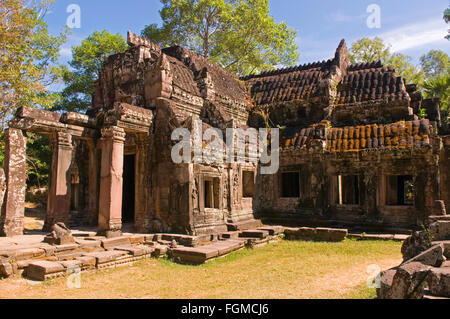 Le rovine di Banteay Kdei tempio in Siem Reap, Cambogia Foto Stock