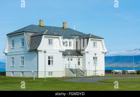 Reykjavik Islanda downtown Reagan Gorbaciov House per il vertice di pace il 11 ottobre 1986 in questa casa Hofdi Foto Stock