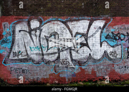 Graffiti sul muro, Paisley, Scozia Foto Stock