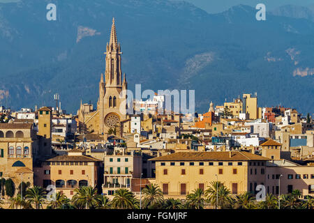 Vista dal mare Palma di Maiorca Spagna Foto Stock