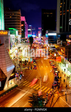 Vista di Jalan Bukit Bintang, Kuala Lumpur, Malesia Foto Stock