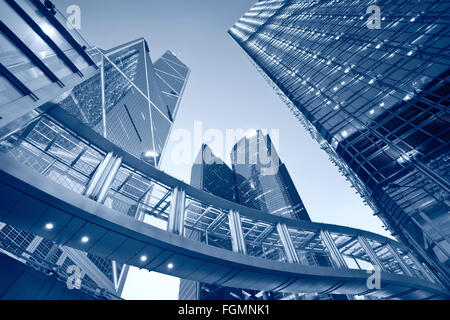 Hong Kong. Immagine dai toni di architettura contemporanea a Hong Kong. Foto Stock