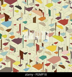 Set di colorate case astratta. Illustrazione Vettoriale