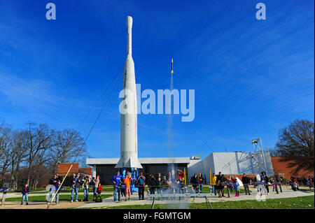 USA Modello Rocketry club si incontra presso la NASA Goddard Space Flight Center in Greenbelt Maryland MD modello di lancio di razzi Foto Stock