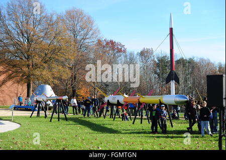 USA Modello Rocketry club si incontra presso la NASA Goddard Space Flight Center in Greenbelt Maryland MD modello di lancio di razzi Foto Stock