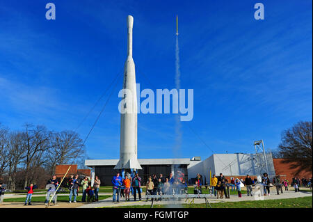 USA Modello Rocketry club si incontra presso la NASA Goddard Space Flight Center in Greenbelt Maryland MD modello di lancio di razzi Foto Stock