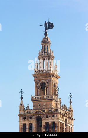 Siviglia, provincia di Siviglia, in Andalusia Spagna meridionale. La torre Giralda visto da Plaza San Francisco. Foto Stock