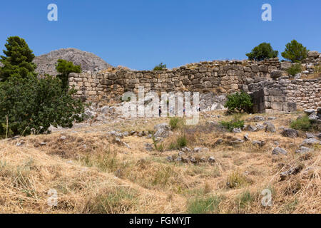 Micene, Argolide, Peloponneso e Grecia. Le mura ciclopiche della città cittadella. Foto Stock